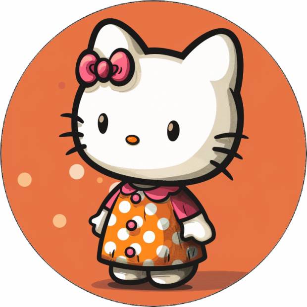 Hello Kitty v oranžových šatách 19,5 cm - Pictu Hap