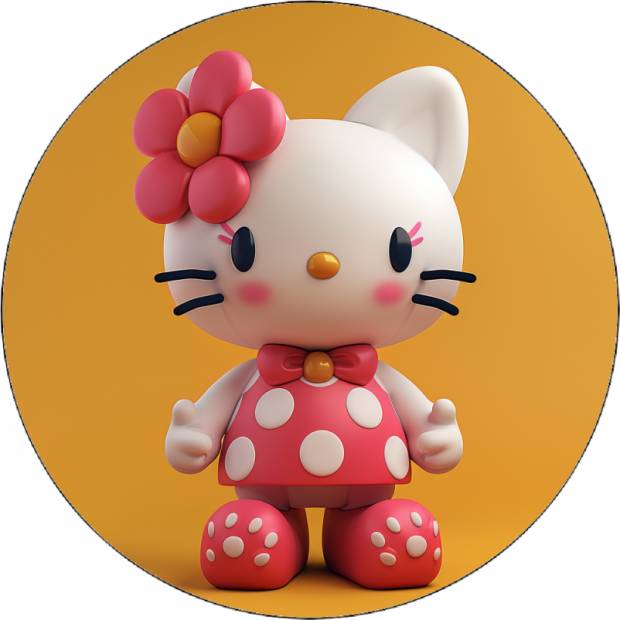 Hello Kitty jedlý papier s kvetom 19,5 cm - Pictu Hap