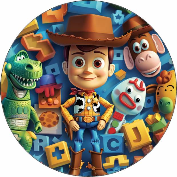 Jedlý papier Toy story Woody a hračky 19,5 cm - Pictu Hap