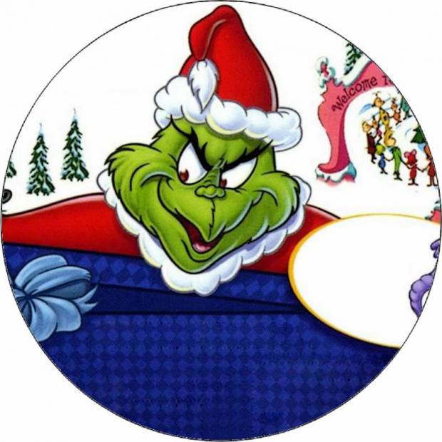 Jedlý papier Grinch na saniach 19,5 cm - Pictu Hap