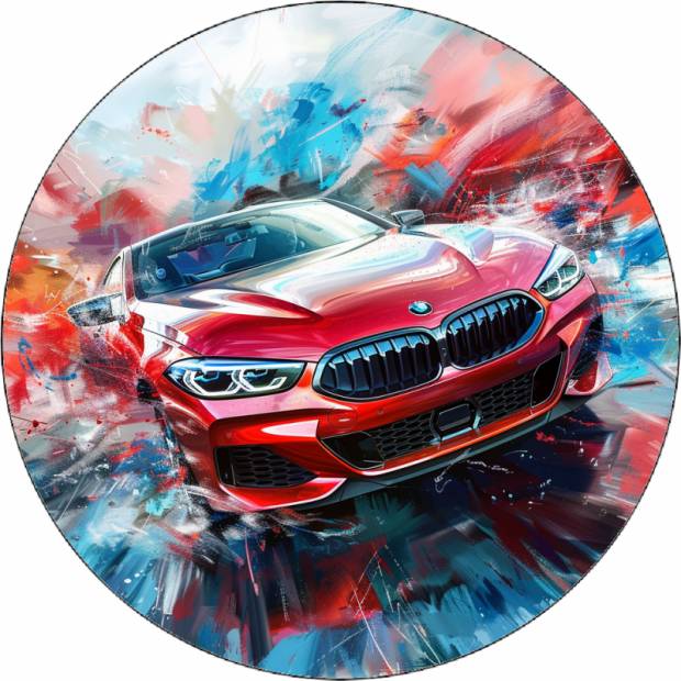 Jedlý papier BMW červený 19,5 cm - Pictu Hap