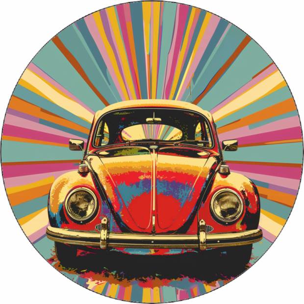 Jedlý papier Pop art obrázok auta Beetle 19,5 cm - Pictu Hap