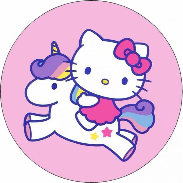 Hello Kitty jedlý papier na jednorožcovi 19,5 cm - Pictu Hap