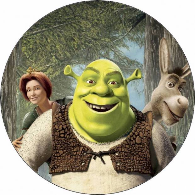 Jedlý papier Shrek, Fiona a osol 19,5 cm - Pictu Hap