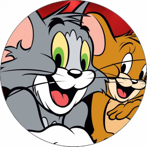 Jedlý papier Tom a Jerry na tmavom pozadí 19,5 cm - Pictu Hap