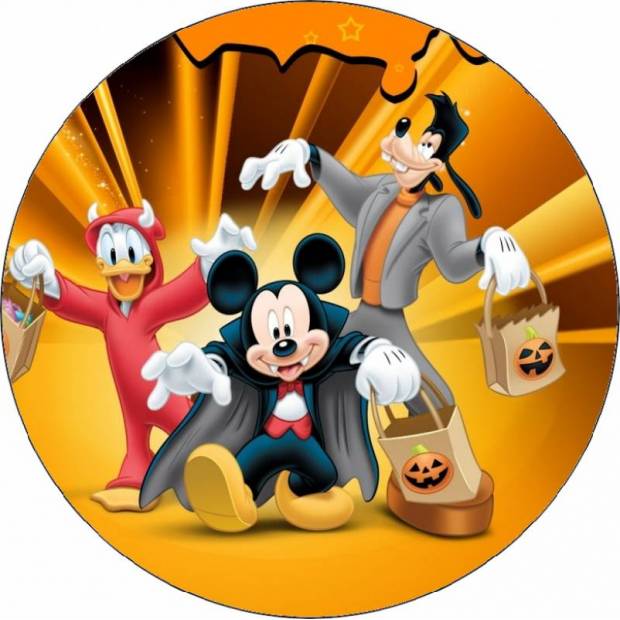 Jedlý papier Kačer Donald, Mickey a Goofy Halloween 19,5 cm - Pictu Hap