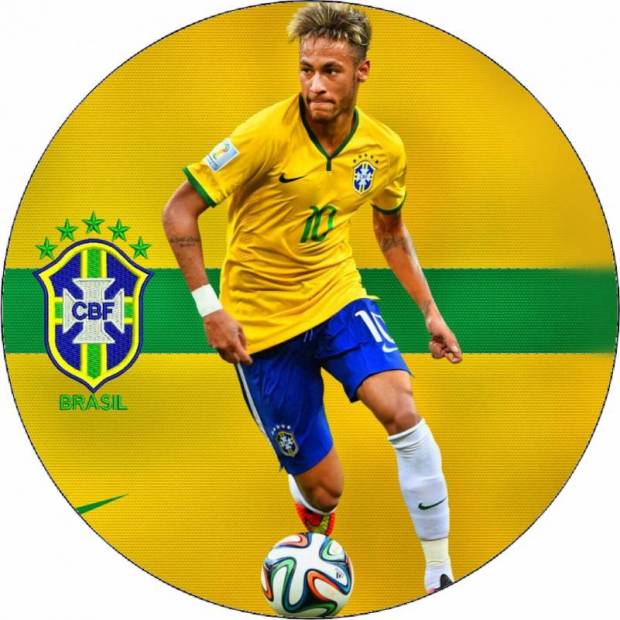 Jedlý papier Neymar s brazílskou vlajkou 19,5 cm - Pictu Hap