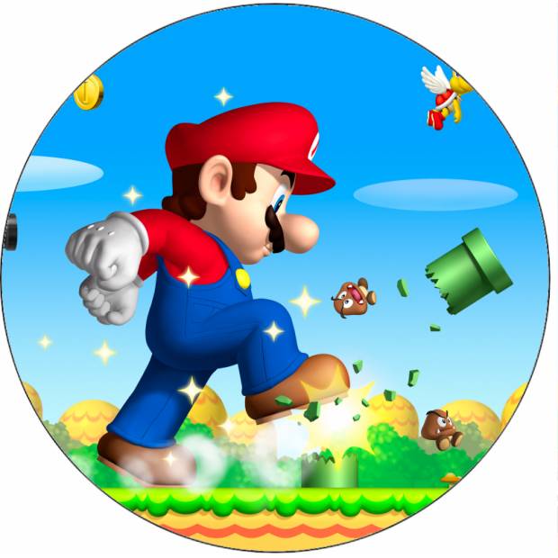 Jedlý papier Super Mario v akcii 19,5 cm - Pictu Hap