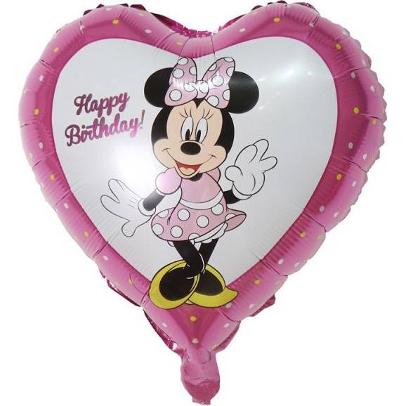 Fóliový balón v tvare srdca Minnie ružový 46cm - Cakesicq