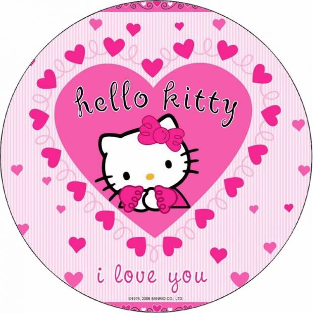 Jedlý papier Hello Kitty v srdci 19,5 cm - Pictu Hap