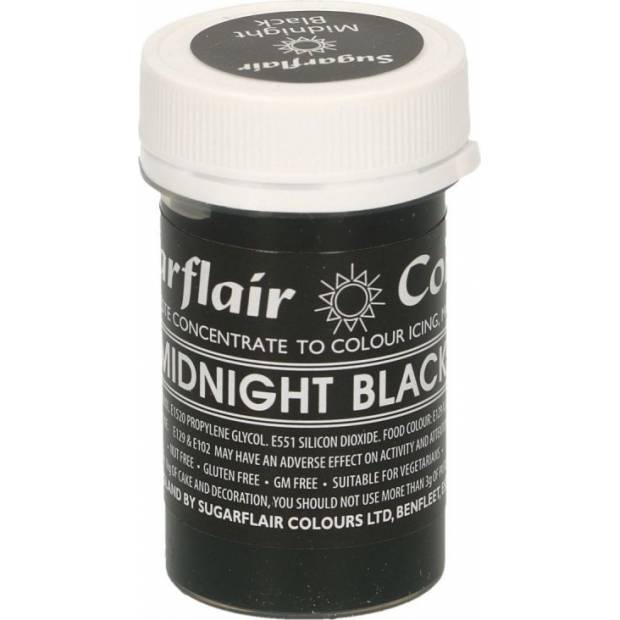 Gélová farba midnight black pastel 25g - Sugarflair