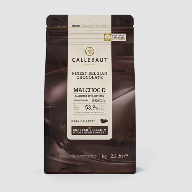 Tmavá čokoláda s maltitolem - MALCHOC-D, 53,9% 1kg- Callebaut