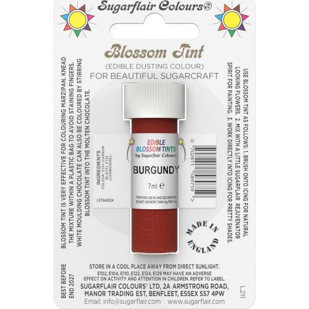 Burgundská jedlá prášková farba 7ml - Sugarflair