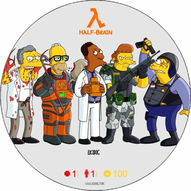 Jedlý papier Simpsonovci ako postavy z hry Half-life 19,5 cm - Pictu Hap