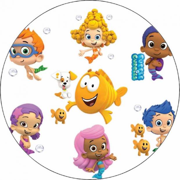 Jedlý papier Bubble Guppies biele pozadie 19,5 cm - Pictu Hap