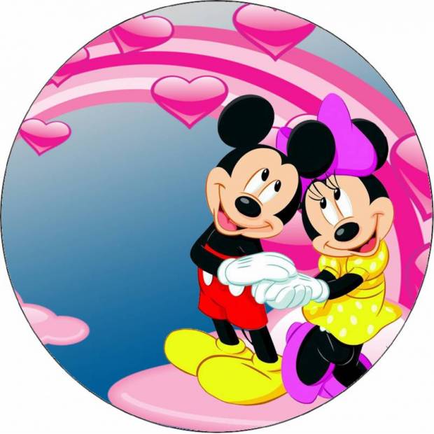 Jedlý papier Mickey a Minnie na obláčiku 19,5 cm - Pictu Hap