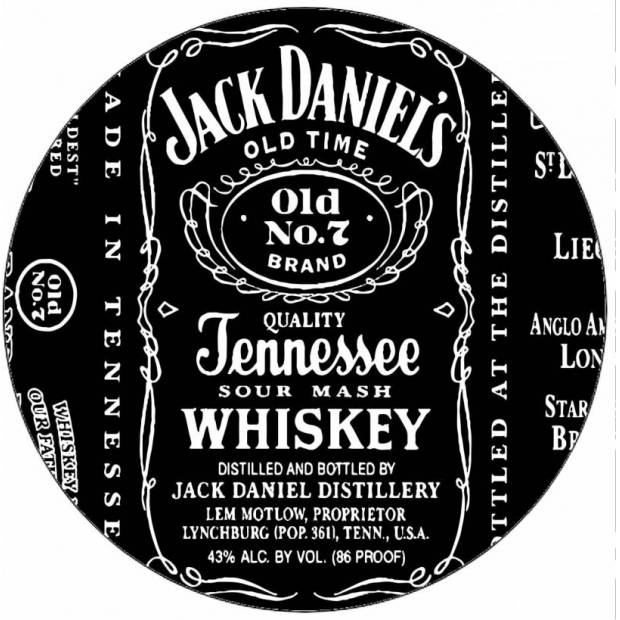 Jedlá papierová etiketa Jack Daniels 19,5 cm - Pictu Hap