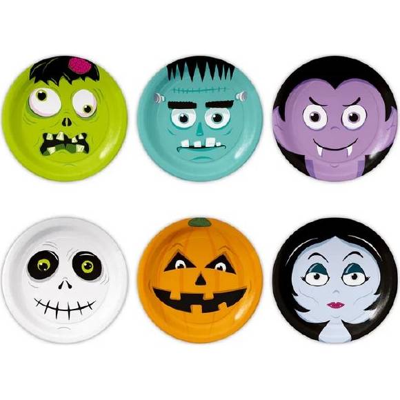 Papierový tanier haloween monštrum 18cm 6ks - Party Pal