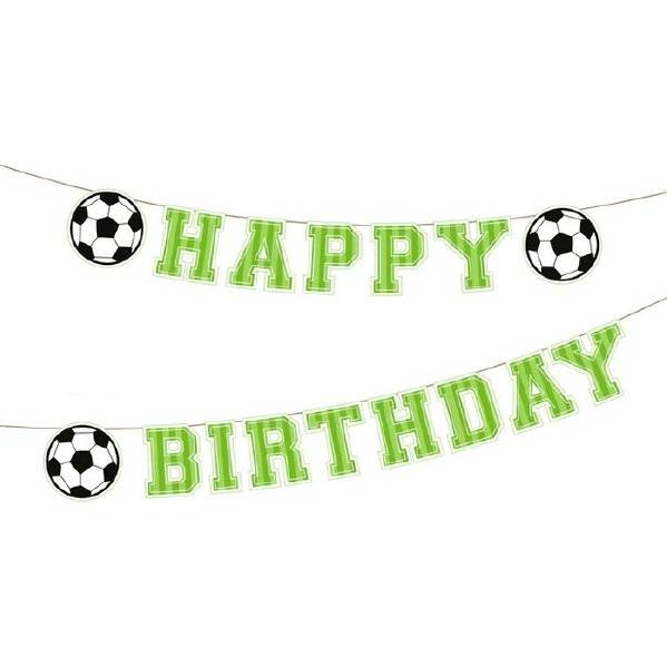 Papierová girlanda futbal Happy Birthday 250 x 16,4cm - Party Pal