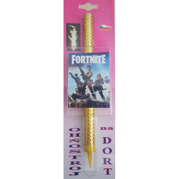 Fontána na tortu Fortnite - 1ks - PREZENT