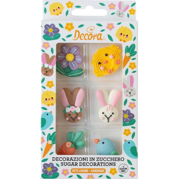 Cukrová dekorácia Happy Easter 6 ks - Decora