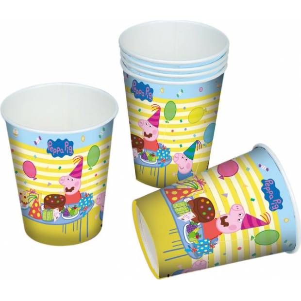 Papierové poháre Peppa pig 6ks 200ml - tib