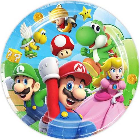 Párty papierové taniere 22cm 10ks Mario - Cakesicq