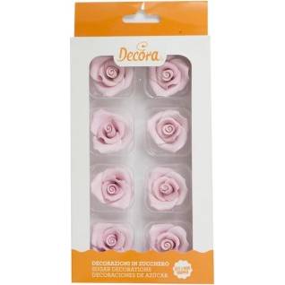 Cukrové ruže ružové 8 ks - Decora