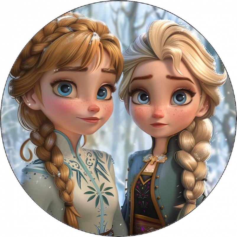 Jedlý papier Anna a Elsa-02 19,5 cm - Pictu Hap - Pictu Hap