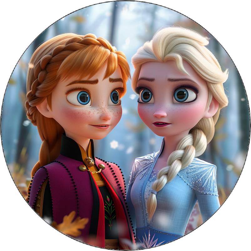 Jedlý papier Anna a Elsa v lese 19,5 cm - Pictu Hap - Pictu Hap