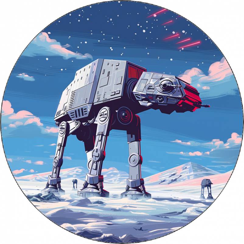 Jedlý papier Star Wars AT-AT Walker svetlé pozadie 19,5 cm - Pictu Hap - Pictu Hap