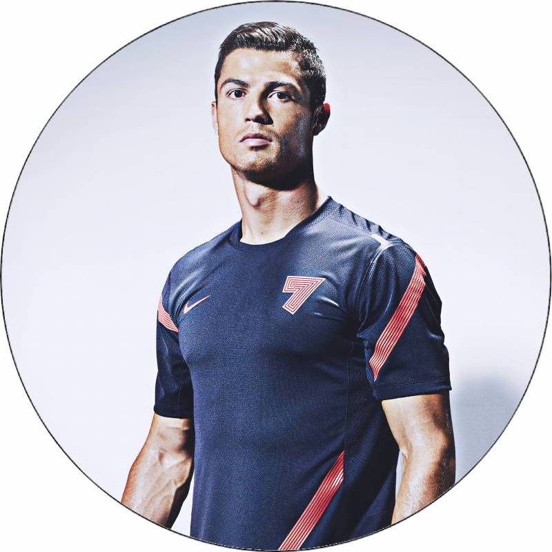 Jedlý papier Cristiano Ronaldo na sivom pozadí 19,5 cm - Pictu Hap - Pictu Hap