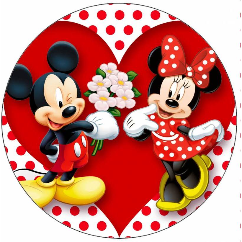 Jedlý papier Mickey a Minnie love 19,5 cm - Pictu Hap - Pictu Hap