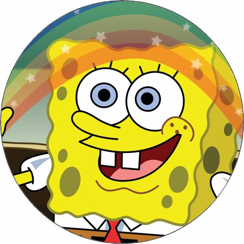 Jedlý papier Spongebob a dúha 19,5 cm - Pictu Hap - Pictu Hap