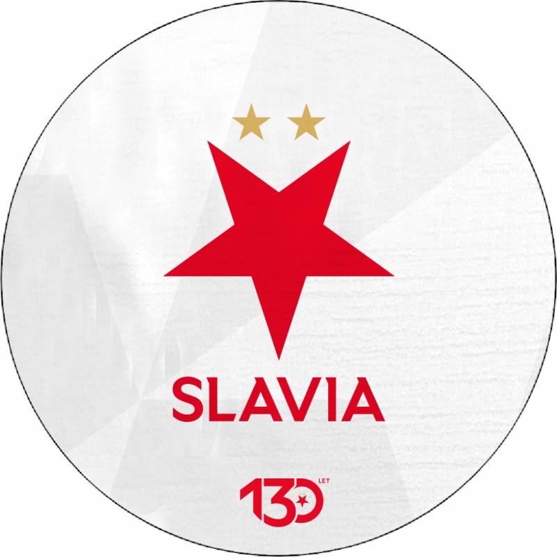 Jedlý papier Logo Slavia biele pozadie 19,5 cm - Pictu Hap - Pictu Hap