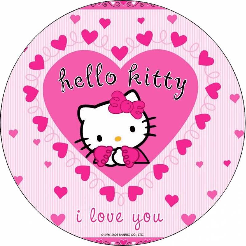 Jedlý papier Hello Kitty v srdci 19,5 cm - Pictu Hap - Pictu Hap