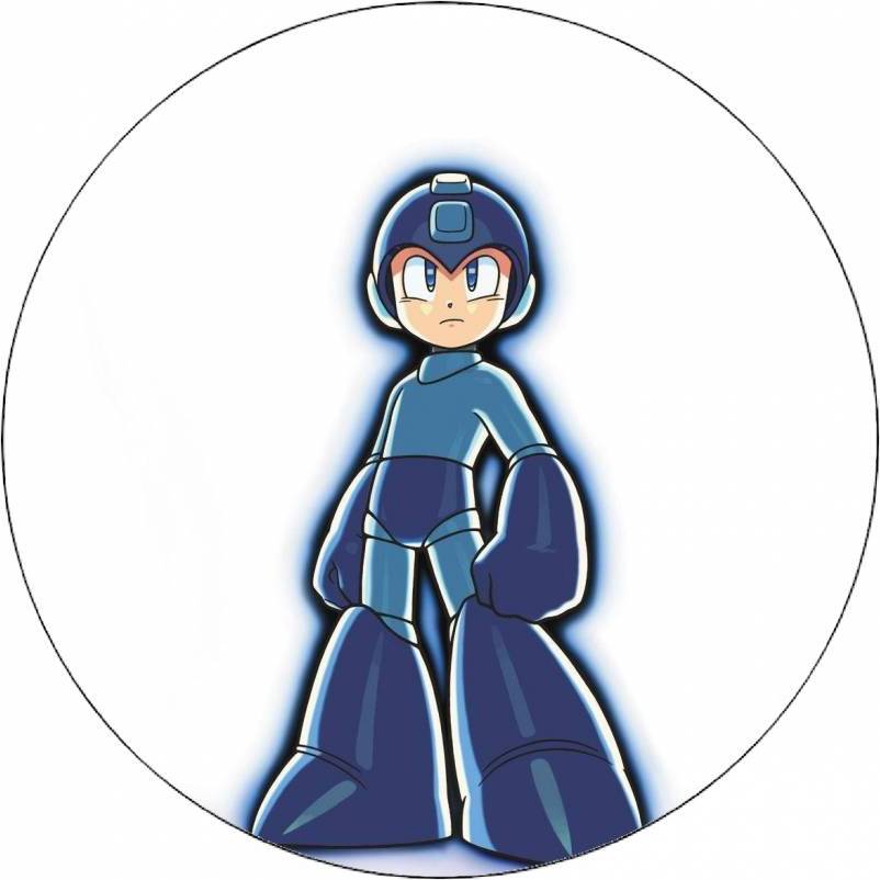 Jedlý papier Mega Man na bielom pozadí 19,5 cm - Pictu Hap - Pictu Hap