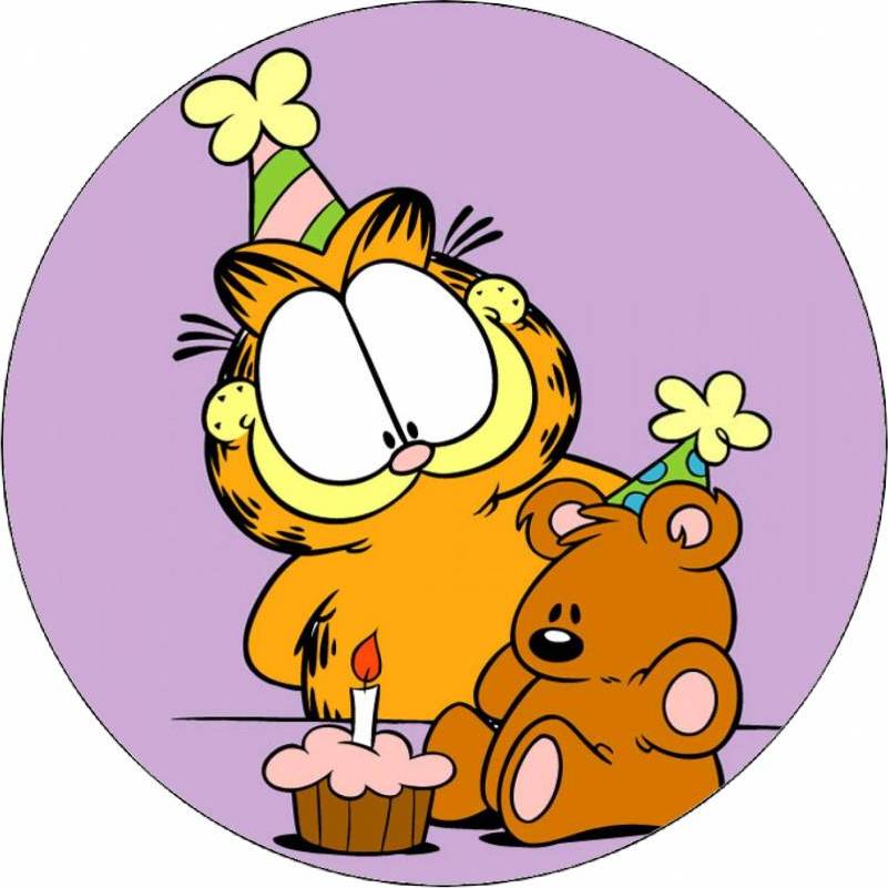 Jedlý papier Garfield narodeninová oslava 19,5 cm - Pictu Hap - Pictu Hap